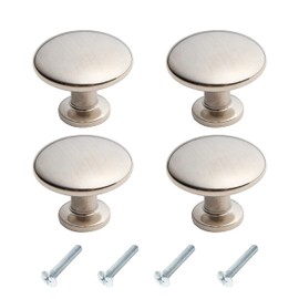HARMAC HOUSE 4 Pieces Brushed Nickel Mushroom Cabinet Knobs Kitchen Cupboard Knobs Door Knobs Drawer Knobs Steel Furniture Pull Handles Dresser Bathroom Wardrobe Knobs