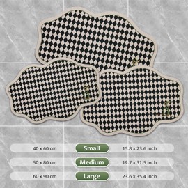ROOMTONE Bath Mat, 40 x 60 cm, Absorbent and Non Slip, Quick Dry Bathroom Floor Mat for Shower and Bathtub, ShepherdCheck