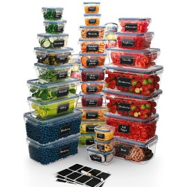 Chef's Path Freezer Containers for Food (72 Piece - 36 Pack) - Airtight Plastic Containers for Pantry & Kitchen Organization - BPA Free Fridge Containers for Meal Prep and Food Storage