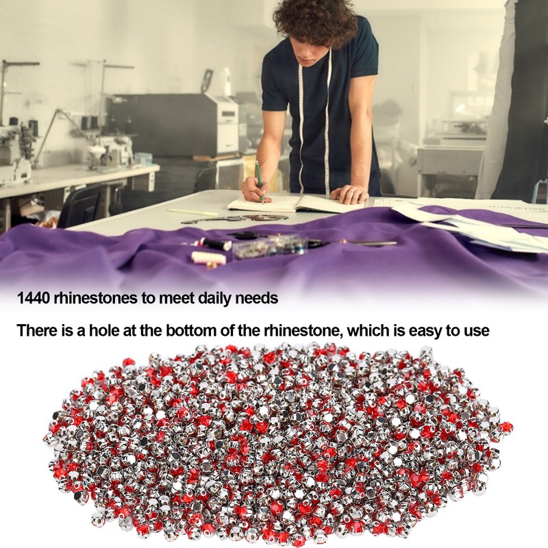 1440pcs Bulk Flatback Steel Back Rhinestones Cute Craft Rhinestones for