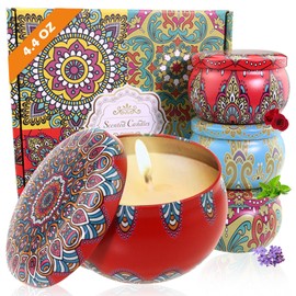 EMAGIE Velas Aromaticas Decorativas - 4.4 Oz Velas Perfumadas 4 Piezas Velas Decorativas Ideale para Baño Dormitorio Estudio de Yoga o Cualquier Lugar Perfecta para Navidad Cumpleaños o San Valentín