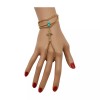 Unbranded Women Gold Metal Hand Chain Bracelet Cross Charm Turquoise