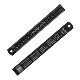 PATIKIL 20cm/8 inch Metal Ruler, Aluminum Alloy Metric Ruler with Inches and Centimeters Precision Measuring for Office Engineering Drafting, Black