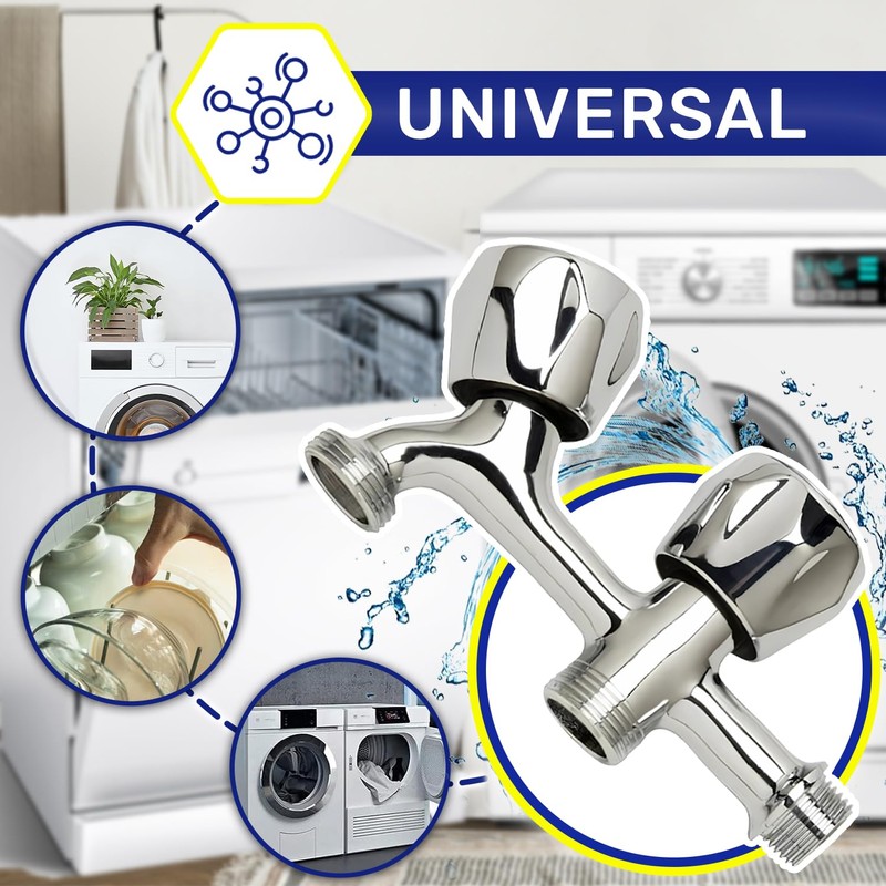 Double Tap for Washing Machine and Dishwasher Angle Valve 1/2
