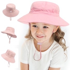 Asufegucd 2Pcs Parent-Child Sun Hat,UPF 50+ Toddler Bucket Hat for Mother&Baby Boys Girls Beach Hat (US, Age, 0 Months, 6 Months, Pink)
