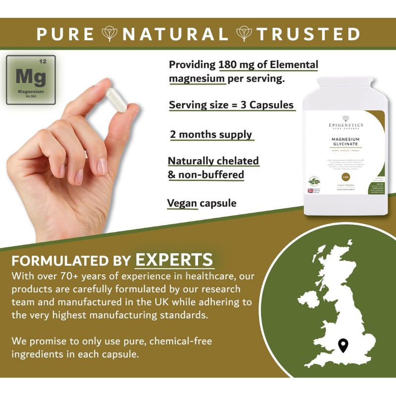 Magnesium Bisglycinate Glycinate Supplement | High Strength & Bioavailable |