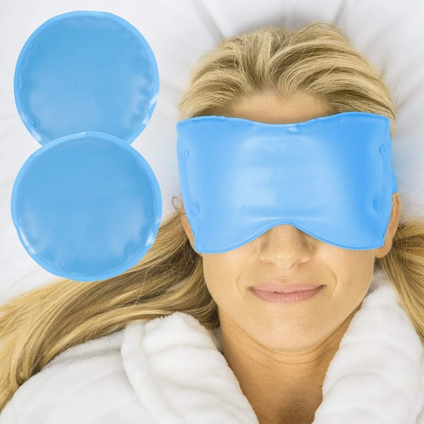 Arctic Flex Cold Eye Mask - Gel Ice Pack for Cool Sleeping, Dry Night Treatment - Reusable Hot Spa Therapy for Sleep, Skin Puffiness, Migraine, Soothing Headache - Soft Cooling Heating Compress Cover
