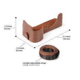 MegaGear Genuine Leather Half Camera Case for Sony Alpha a7C Mark II - Stylish and Protective (Brown)