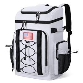 Maelstrom Backpack Cooler,Soft Lightweight Leakproof Cooler Backpack,50 Can Insulated Cooler Bag,Keeps 50 Cans Hot/Cold for Up to 16 Hours,Waterproof Lunch Bag for Men Women-White