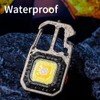BY-J Cob Mini Flashlight Keychain Light, 500 Lumens Bright Rechargeable,