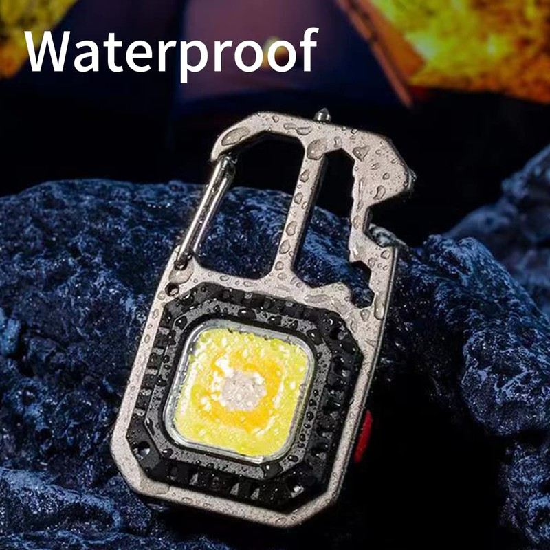 BY-J Cob Mini Flashlight Keychain Light, 500 Lumens Bright Rechargeable,