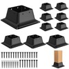 FMhotu 4x4 Post Base 10Pcs, Internal 3.6"x3.6" Heavy Duty Powder-Coated