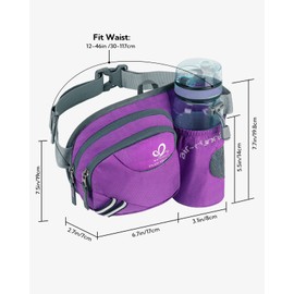 WATERFLY Fanny Pack Waist Bag: Waist Pack for Women Men with Water Bottle Holder Hiking Fanny Pack for Running Walking DogWalking Travel Cycling