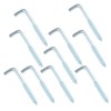 WELWIK 10pcs Screw Hook L-Shaped Hook Carbon Steel Self-Tapping Right