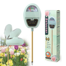 Justmetr Soil Moisture Meter,4-in-1 Soil Ph Meter Digital Plant Soil Moisture Meter, Soil Tester, Water Level Gauge, Gardening Tool