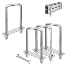 4Set M8x40x100mm 304 Stainless Steel Square U Bolts Kit with Nuts/Washers - SiegYma for DN40 Pipe, Trailer Axle, Leaf Spring, Backpack Blower Rack, Industrial Mounting Wide U Clamps (M8 × 40 × 100mm)