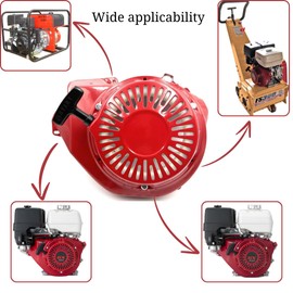 KINDZA Fan Cover Recoil Shroud Housing Rep.19610-ZE3-700ZB Recoil Starter 28400-ZE3-W01 for Honda GX390 GX340 188F Predator 420cc 11HP 13HP Gas Engine (Fan Cover+Recoil Starter)