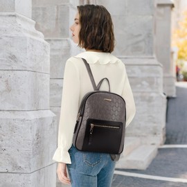 DORRISO Women Fashion Backpack Handbag Backpack for Ladies Elegant Shoulder Bag Cute Clutch Bag 3PCS Set Travel Waterproof Daypack Set for Office Dating Holiday PU Leather Grey Black