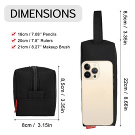 Fmeida Large Pencil Case Black Pencils Cases Organizer Big Capacity Simple Stationery Pouch Pen Holder for Girls Boys Adults School Office - Black