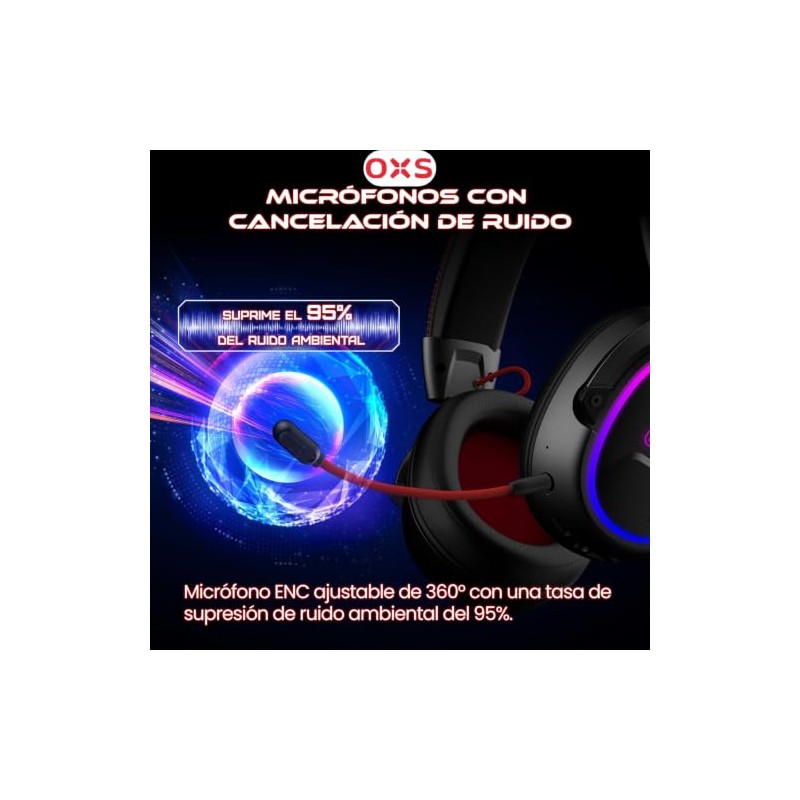 OXS Storm G2 Audfonos Gamer para inalmbricos,con micrfono de cancelacin
