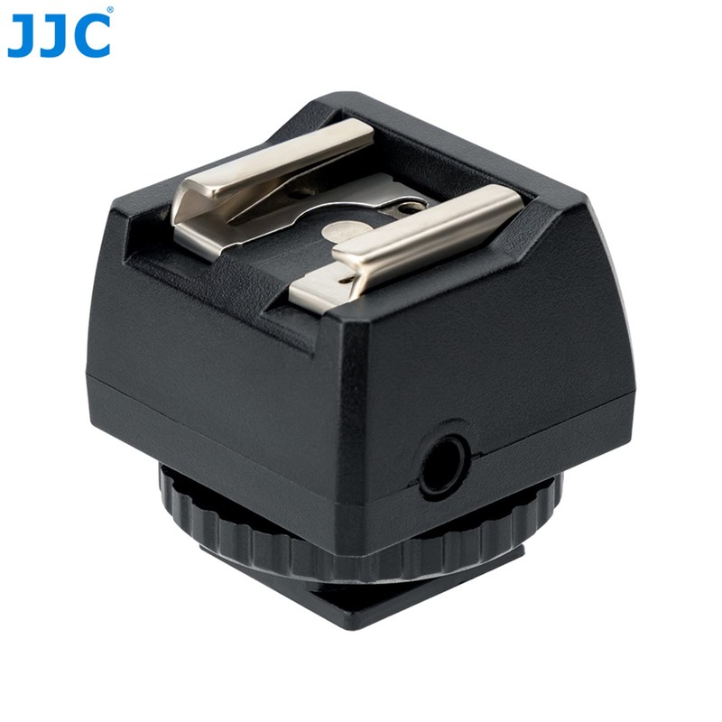 JJC Hot Shoe Mount with PC Sync Sockets and 3.5