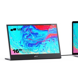 MP Mobile Pixels Glance Laptop Portable Monitor, 16 Inch 1080P FHD Display USB-C/HDMI Portable Monitor, Travel Monitor with Dual Speakers for macOS/Windows/DeX