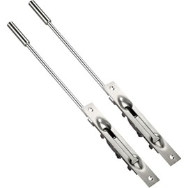 TOGU 2 Pack BGC 15" Solid Stainless Steel Lever Extension Flush Bolt For Metal Doors,Flush Mount Extension Bolt For Commercial Applications,Store,School,Office,Brush Stainless Steel Finish