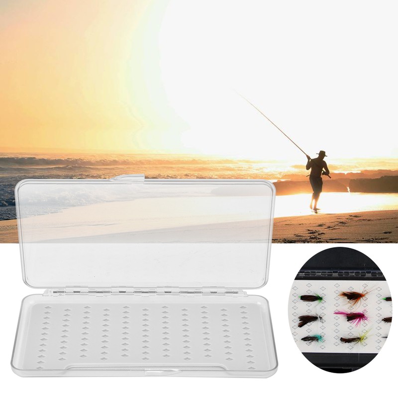 Ultra Thin Transparent Fly Lure Box Bait Storage Case Container