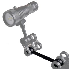 OrcaTorch ZJ15 Double Ball Joint Arm Aluminum Alloy Ball Head Extension Arm Dive Accessories Underwater Lighting System Connector for Underwater Strobe/Video Light/Diving Camera Tray (50mm)