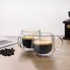 BNUNWISH Double Wall Glass Coffee Mugs 16oz Set of 2