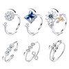 SAILIMUE 6 Pcs Fidget Anxiety Rings for Women Adjustable Open