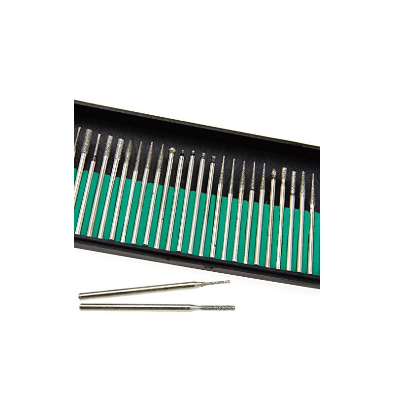 30 Pcs Diamond Rotary Burr Drill Bit Set Engraving Tools
