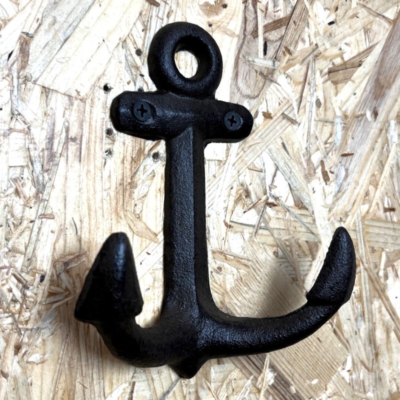 FTWDesign Anchor Double Coat Hook Made of Cast Iron