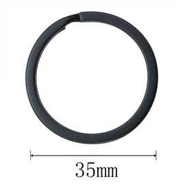 Shapenty Small Round Metal Flat Split Key Ring Chain Keyring for Home Office Car Keys Name Tag Dog Collar Leash DIY Attachment, 16PCS (Black, 1.38Inch)