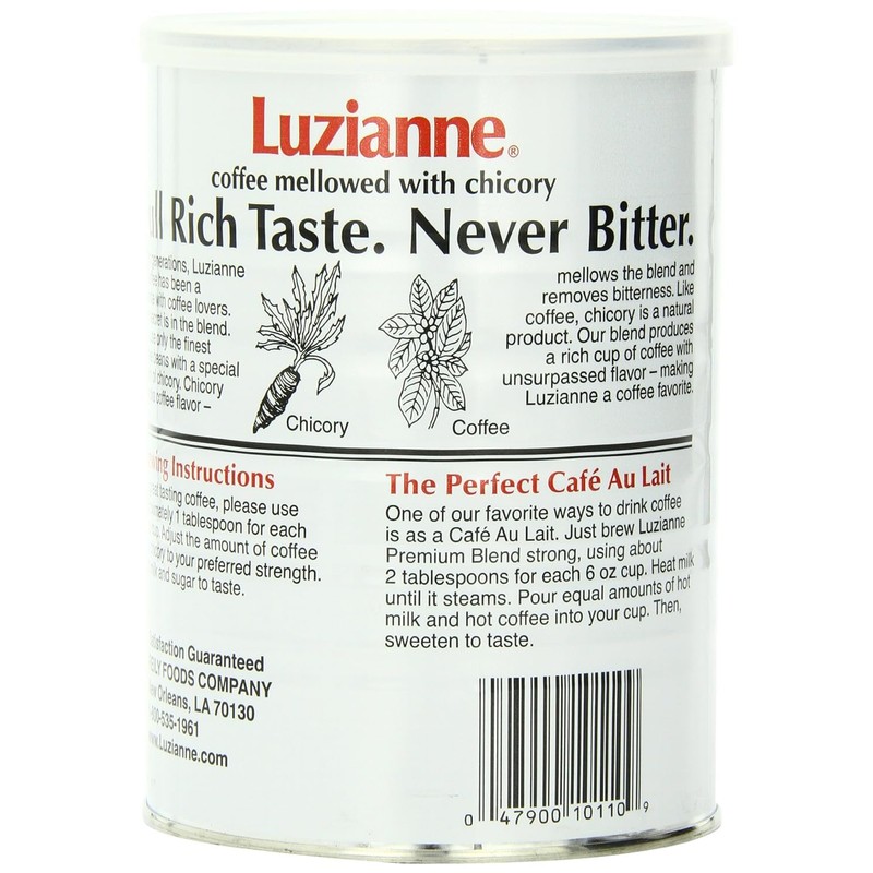 Luzianne Premium Blend Ground Coffee & Chicory, 16oz Canister (Pack