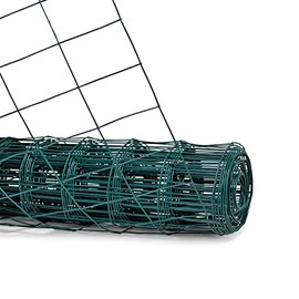 Fencer Wire 16 Gauge Green Vinyl Coated Welded Wire Mesh, 2-Inch x 3-Inch Grid Hardware Cloth for Home and Garden, Great for Home Improvement and Home Guard Project (24 Inch x 25 ft.)