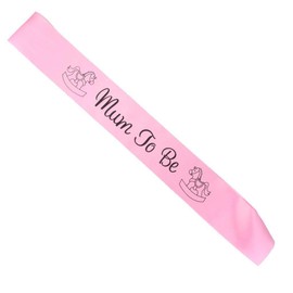 Mum to Be Baby Shower Party Sash Blue Pink or White (White)