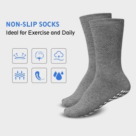 Artfasion No Slip Grippy Socks: Non Skid Grip Socks for Men Women Anti Slip Socks with Grippers for Seniors Hospital Yoga Size 10-13