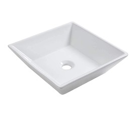 Square Vessel Sink - Sarlai 16'' x 16" Modern Square Above Counter White Porcelain Ceramic Bathroom Vessel Vanity Sink Art Basin