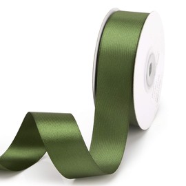 IHKFILAN Double Face Satin Ribbon 1Inchx25Yards Double Sided Solid Polyester Ribbon for Gift Wrapping Party Hair Braids Bow Baby Shower Decoration Floral Arrangement Craft Supplies,Moss