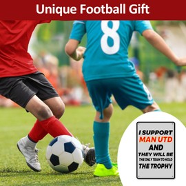 Manchester United Metal Sign, Football Metal Sign for Manchester United Gifts for Boys, Tin Sign Poster Decoration Man Utd Gifts for Men Manchester United Cave Home Bar Signs 8 x 12 in