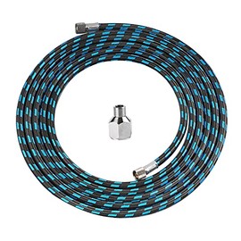 SAGUD Airbrush Hose 10 Foot Nylon Braided Air Hose with 1/8â Size On Both End and Adapter 1/8â male - 1/4â female for Most Airbrush Kit