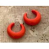 Cherry Red Chunky Hoops | Vintage Lucite Lucile Hoop Earrings