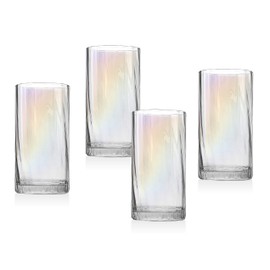 Godinger Highball Glass, Beverage Glass, Glass Cup, Tall Drinking Glass, Set of 4