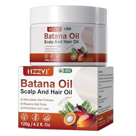 Organic Batana Hair Oil, Unrefined, Honduran Rainforest Origin, Promotes Hair Growth, Prevents Hair Loss, Repairs Split Ends and Damage, Suitable for All Hair Types