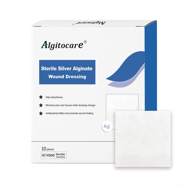Algitocare Ag Silver Calcium Alginate Wound Dressing - 2"x2"(Pack of