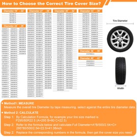 AmFor Set of 4 Tire Covers,Waterproof Aluminum Film Tire Sun Protectors,Weatherproof Tire Protectors (Black, 33"-35")