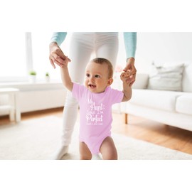 My Aunt Says I'm Perfect Just Like Her - Funny Baby Essentials Bodysuit - Newborn Girl Clothes (12 Months, Pink)