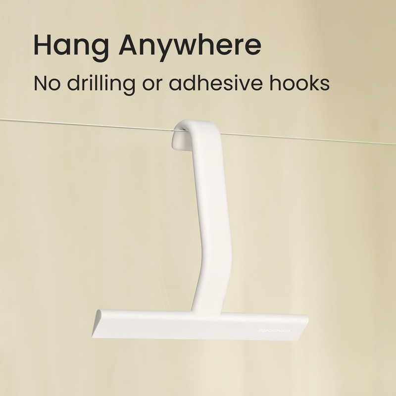 dancemoon JustHang Shower Squeegee for Glass Doors, All-One-Piece Silicone with