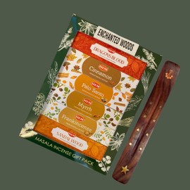 HEM Premium MasalaEnchanted Woods Series Incense Sticks pack of 6 (15g Each) GIFT PACK with DHS incense sticks holder…